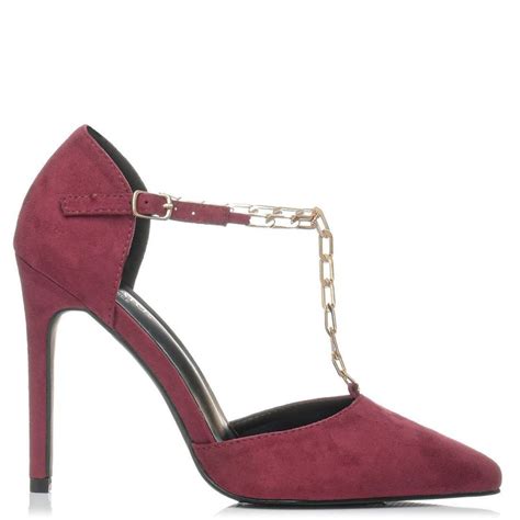 Migato Escarpin A Talon Bordeaux Avec Cha Ne