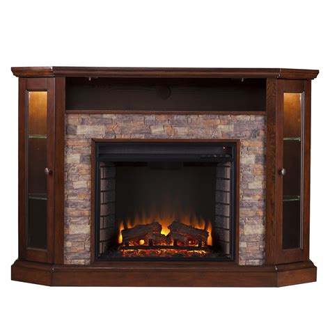 Three Posts Brickstone Corner Convertible Electric Fireplace & Reviews ...