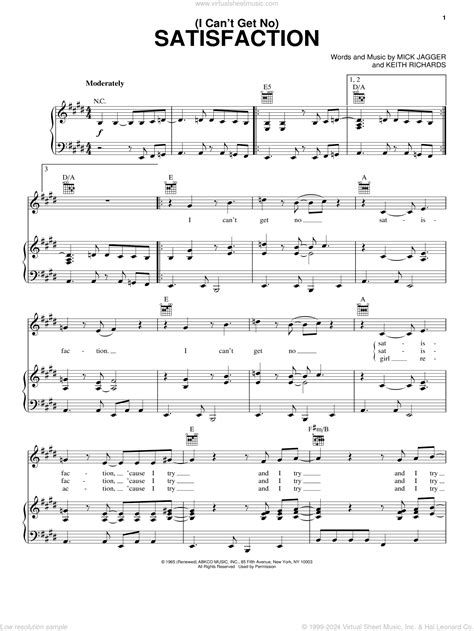 I Can T Get No Satisfaction Sheet Music For Voice Piano Or Guitar