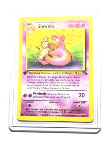 Slowbro St Edition Fossil Uncommon Pokemon Card Nm Ebay