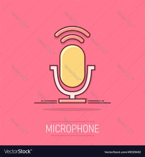 cartoon microphone icon  comic style mic vector image