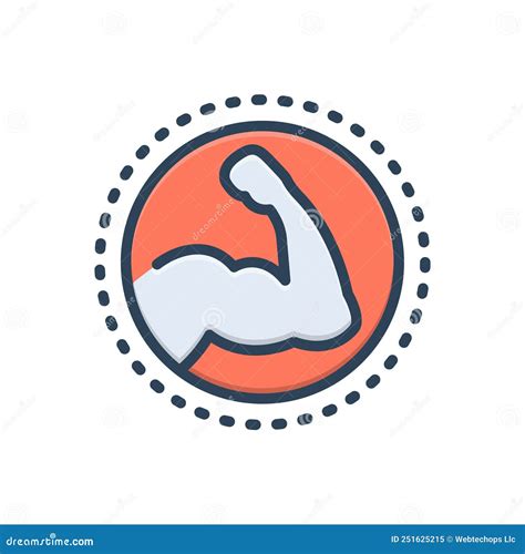 Color Illustration Icon For Stronger Powerful And Muscular Stock