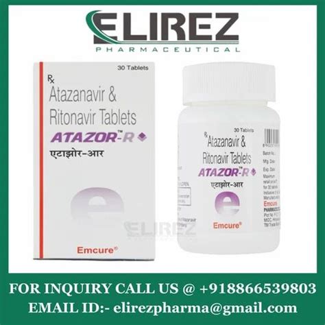 Atazor R Tablet Atazanavir And Ritonavir 30 Tablets Treatment Hiv