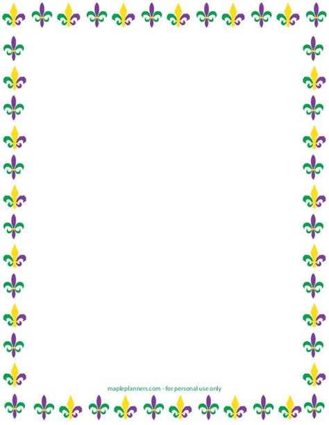 Printable Carnival Mardi Gras Page Border