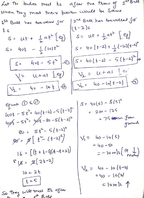 An Object Is Thrown Vertically Upward With An Initial Velocity Of 40m S