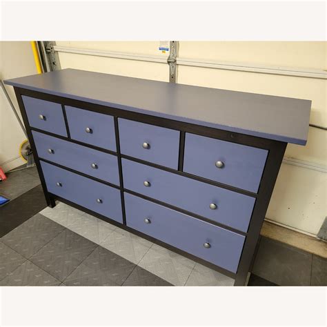 IKEA Unique Blue Black Hemnes 8 Drawer Dresser AptDeco