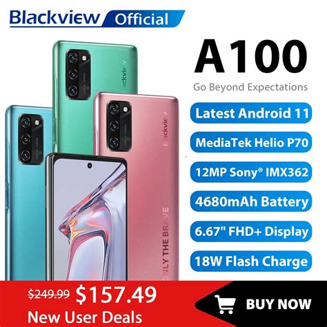 Blackview A100 Helio P70 Android 11 Smartphone 6gb128gb 667 4680mah Cellphone Nfc Cellura 4g