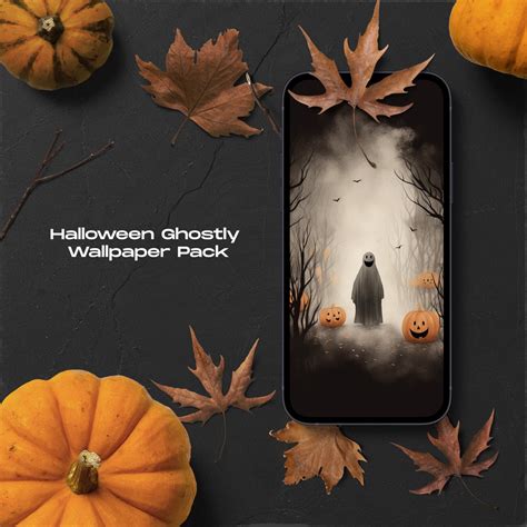 Halloween Ghostly Wallpaper Autumn-themed iPhone Background, Perfect ...