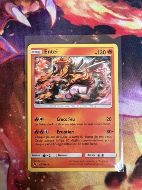 Carte Pok Mon Rare Entei Pv Tonnerre Perdu Eur