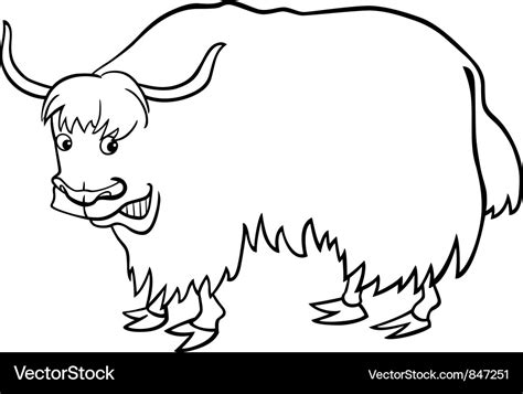 Yak For Coloring Royalty Free Vector Image Vectorstock