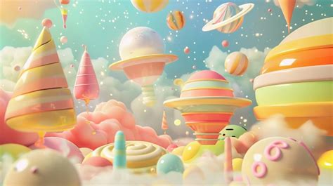 Premium Photo Whimsical And Cheerful Flying Objects In A 3d Space Ai