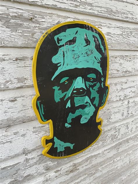 Frankenstein Halloween Sign Hand Painted Sign Etsy In Horror