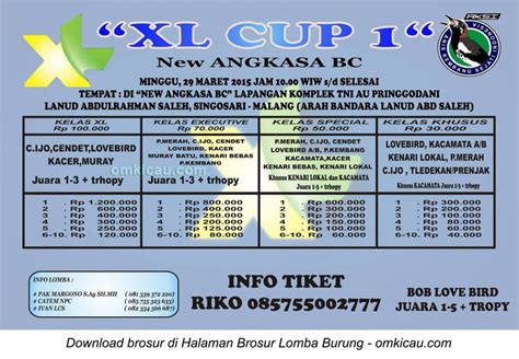 New Angkasa Bc Gelar Xl Cup Di Malang Maret Om Kicau