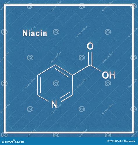 Niacin Nicotinic Acid Molecule Vitamin B3 Structural Chemical Formula