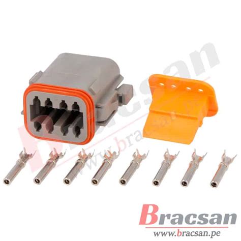 CONECTOR AUTOMOTRIZ HEMBRA DEUTSCH 8 PINES 22 16AWG DT06 8S C Bracsan