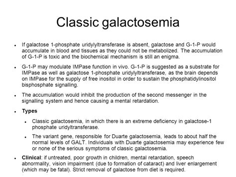 Galactosemia Symptoms