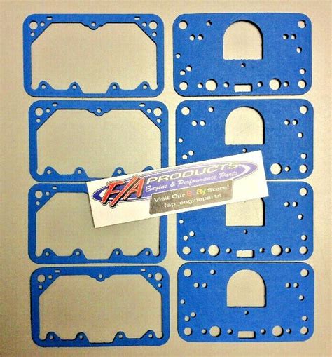 Holley Carburetors Float Bowl Metering Block Blue Non Stick Gaskets 4