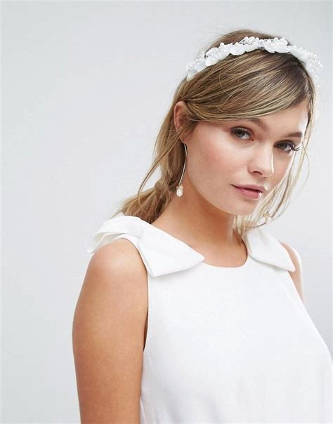 Johnny Loves Rosie Bouquet Bridal Headband White Lace Bridal