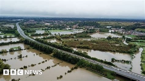 Uk Weather Leicestershire Flooding Captured In Drone Footage Bbc News