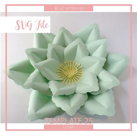 SVG Paper Flower Template Giant Paper Flower Templates Paper - Etsy