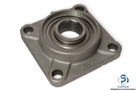 SNR SESF207 STAINLESS STEEL FOUR BOLT SQUARE FLANGE UNIT Platinum