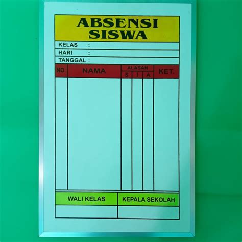 Papan Absensi Siswa Ukuran 60x80cm Papan Absen Kelas Lazada Indonesia