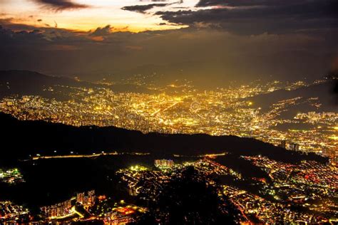 Medellin City At Night Stock Photo Image Of Medellin 264656226