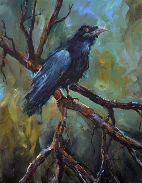 Creepy Paintings Crow Painting Raven Art Crows Ravens Visual