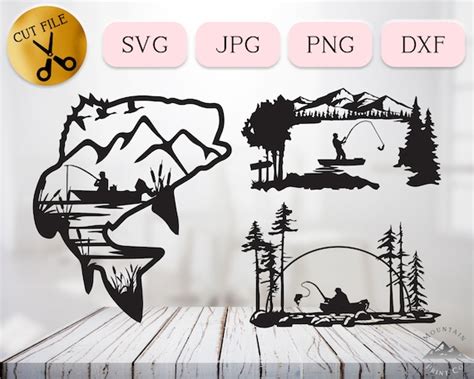 Bass Fishing SVG Bundle Largemouth Bass Fishing Scenes Boat - Etsy