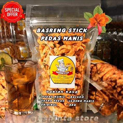 Jual Basreng Stick Varian Rasa Extra Daun Jeruk Basreng Enak Varian