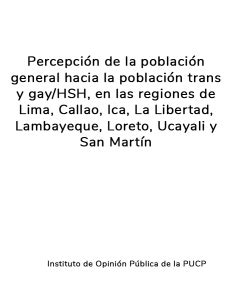 Percepción de la población general hace la población trans y gay hsh