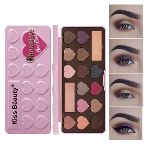 Heart Shaped Glitter Shimmer Eyeshadow Palette Long Lasting Waterproof Eye Shadow Make Up