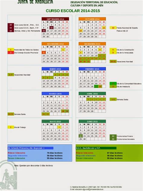 Ampa C E P Hermanos Carvajales Calendario Escolar En Andaluc A