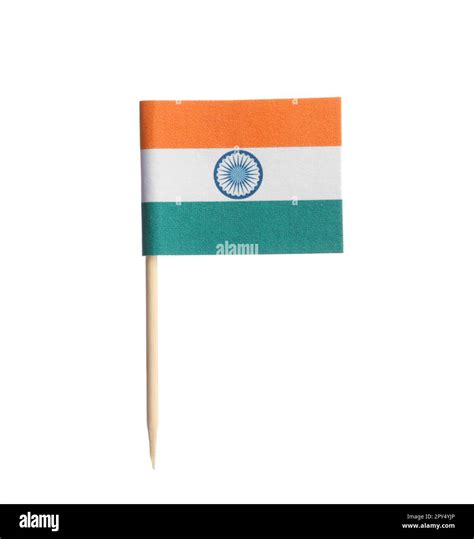 Small paper flag of India isolated on white Stock Photo - Alamy