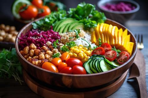 Premium Photo Colorful Vegan Buddha Bowl