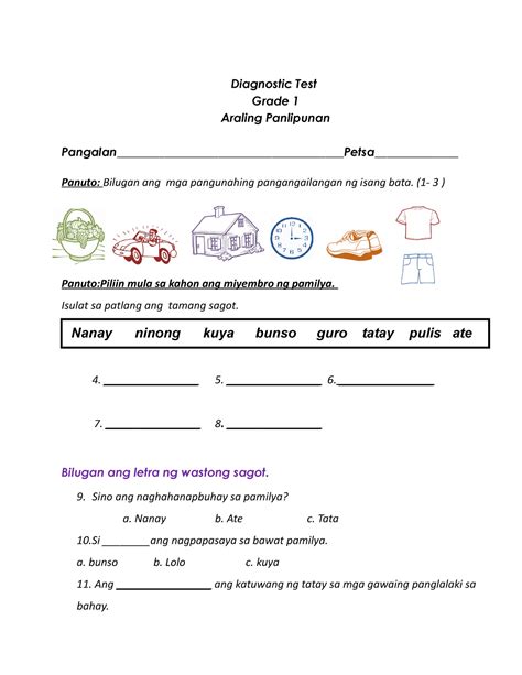 Araling Panlipunan Grade 1 Worksheets Nbkomputer