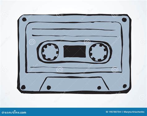 Cassette dibujo vectorial ilustración del vector Ilustración de retro