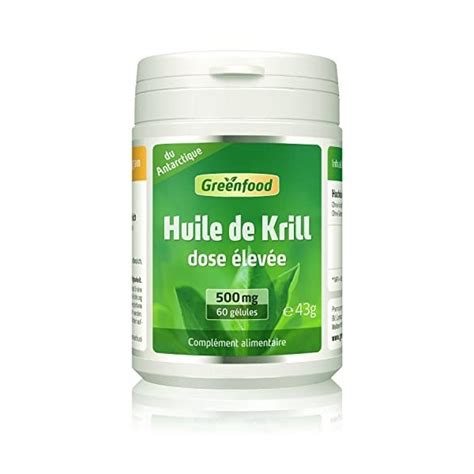 Greenfood Huile De Krill Mg G Lules Dose Lev E Pour Un