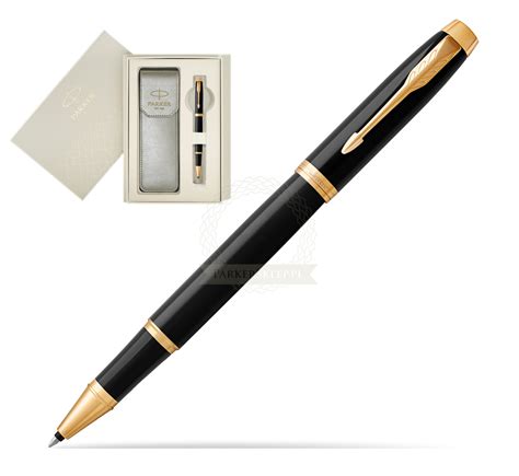 Parker IM Black GT Rollerball Pen In Parker Gift Box With Leather