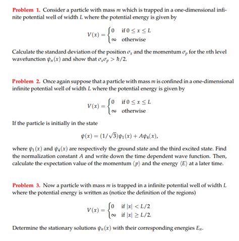 Solved Problem 1 Consider A Particle With Mass M Which Is