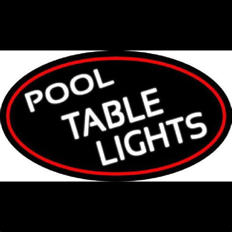 Custom Pool Table Lights Oval With Red Border Neon Sign Usa Custom