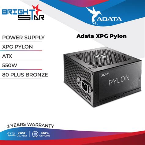 Adata XPG Pylon ATX 550W 650W 80 Plus Bronze Power Supply Shopee