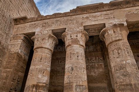 Mortuary Temple Of Ramesses III At Medinet Habu In Luxor Egypt Stock