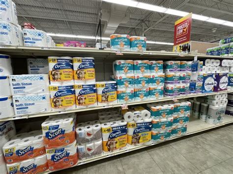 Food Lion Grocery Store Toilet Paper Aisle Wide View Editorial