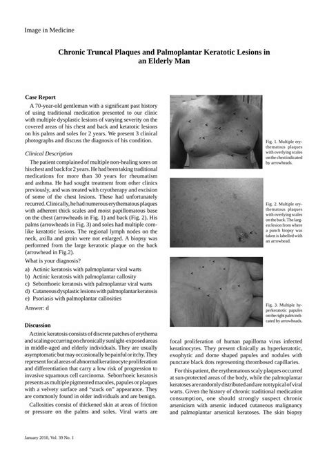 Pdf Chronic Truncal Plaques And Palmoplantar Keratotic Cutaneous