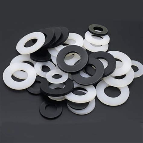 M M M M M M M M M Black White Nylon Plastic Flat Washer