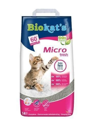 BIOKAT S Micro Fresh 14 l Drobny żwirek bentonitowy kwiatowy dla