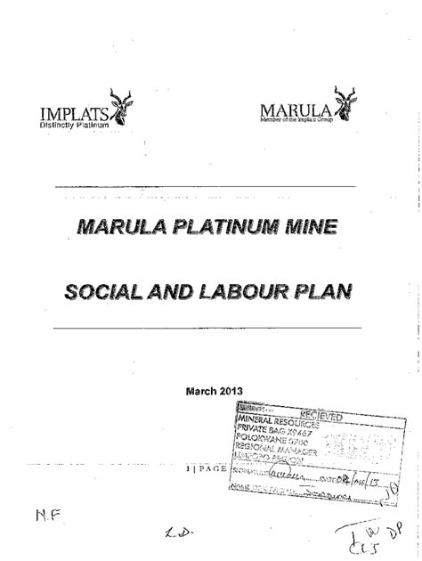 Fillable Online Marula Platinum Mine Social And Labour Plan Fax Email