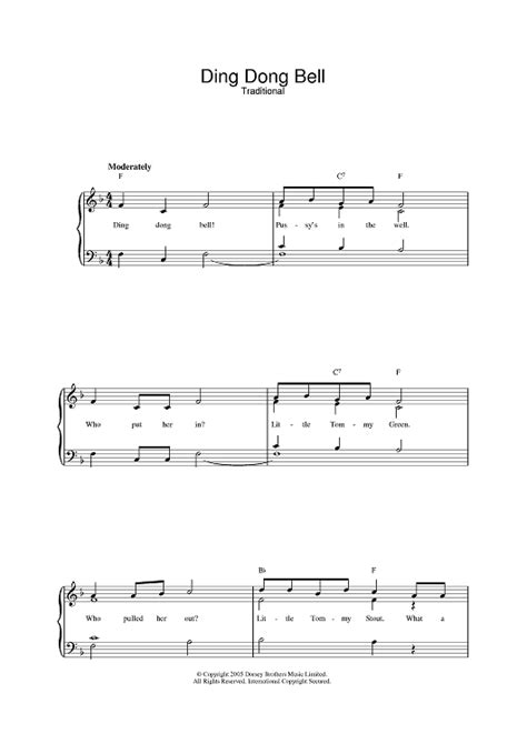 Ding Dong Bell Sheet Music For Pianovocalchords Sheet Music Now