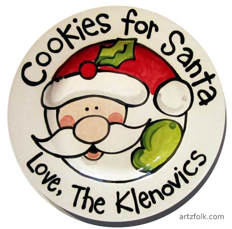 Cookies For Santa 10 Or 7 Ceramic Christmas Plate Etsy Christmas